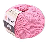 Frida's Wollhaus YarnArt 50 g Jeans para tejer y hacer ganchillo Amigurumi, lana para bebé en colores pastel 63 colores (20 | Rosado)