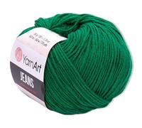 Frida's Wollhaus YarnArt 50 g Jeans para tejer y hacer ganchillo Amigurumi, lana para bebé en colores pastel 63 colores (52 | Verde)