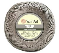 Frida's Wollhaus YarnArt 50 g Tulip hilo de ganchillo hilo de filet microfibra brillante sedoso 49 colores (406 | beige perlado)