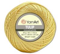 Frida's Wollhaus YarnArt 50g Hilo de filete de tulipán para ganchillo de microfibra brillante y sedoso, 49 colores (463 | Amarillo)