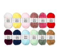 Frida's Wollhaus YarnArt Dolce Mini Set de 12 ovillos de 30 g de chenilla Amigurumi para tejer hilo de ganchillo, 4 juegos (Dolce Mini | Set B)
