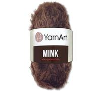Frida's Wollhaus YarnArt - Hilo de felpa con flecos de visón, 50 g, 20 colores (333, marrón oscuro)