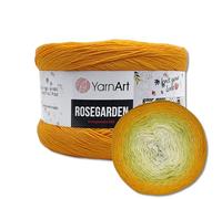 Frida's Wollhaus YarnArt Hilo degradado Rosegarden Bobbel, 250 g = 1000 m, 26 colores (309 | amarillo oscuro, amarillo claro)