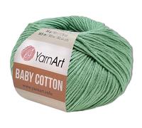 Frida's Wollhaus YarnArt - Ovillo de lana de algodón para bebé, 50 g, 55 colores (439, verde salvia)