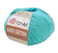 Frida's Wollhaus YarnArt - Ovillo de lana de algodón para bebé, 50 g, 55 colores (446, turquesa)