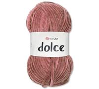 Frida's Wollhaus YarnArt - Ovillo de lana de chenilla Dolce, 100 g, para tejer, ganchillo, amigurumi, 64 colores (751, rosa vieja)