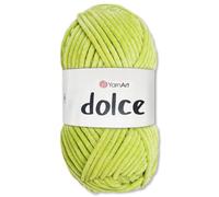 Frida's Wollhaus YarnArt - Ovillo de lana de chenilla Dolce de 100 g, para tejer, ganchillo, amigurumi, 64 colores (799, kiwi)