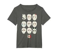 Friday The 13th Jason Masks Camiseta, Mujer Tallas Grandes, Asfalto, 1XL Grande