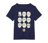 Friday The 13th Jason Masks Camiseta, Mujer Tallas Grandes, Azul Marino, 1XL Grande