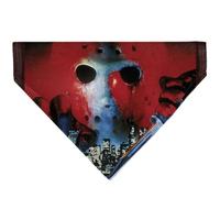 Friday The 13th Pet Bandana Friday The 13th Jason Hockey Mask Cityscape and Title Logo Slip On Collar Bandana Only