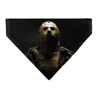 Friday The 13th Pet Bandana Friday The 13th Jason Pose and Title Logo Black Red Slip On Collar Bandana Only