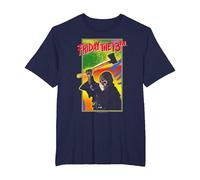 Friday The 13Th Retro Game Camiseta, Hombre Tallas Grandes, Azul Marino, 6X Alto