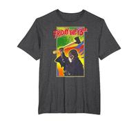 Friday The 13Th Retro Game Camiseta, Hombre Tallas Grandes, Jaspeado Oscuro, 3X Alto