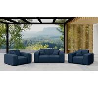 Friderik Juego de muebles de jardín Patio 2+1+1 - Sofá de 2 plazas y dos sillones, tela Odyssey (Ocean)