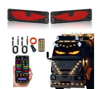 frides 2pcs Luces led para camión y coche, gran pantalla flexible led programable para coche, Ojos LED Para Parabrisas de automóviles y camiones 12x60cm