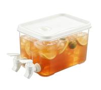 Fridge Drink Dispenser - 3L Juice Pitcher Spigot, Refrigerator Beverage Container with Tap for Iced Tea Soda Water Lamoned, Kitchen Counter Storage Jug for Party Home Apartment Restaurant Use
