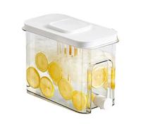 Fridge Drink Dispenser, Beverage Container Jug, Leakproof Water Spigot, Heat Resistant Cold Ready Storage, 3.5L Transparent Design, Great for Kitchen Party Use