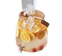 Fridge Drink Dispenser, Cold Juice Container, Large Tea Pitcher, Food Grade Material, Spout Design, Clear Body, Easy Pouring, Leak Resistant, Space Saving, Perfect for Picnic, Camping, Kitchen