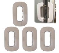 Fridge Lock, Refrigerator Lock, Cabinet Locks Baby Proofing, Self-Adhesive Fridge Lock Latch System, Heavy Duty Freezer Lock for Upright Freezer (Brown - 4 Pack)