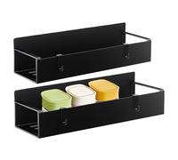 Fridge Magnetic Cup, Water Bottle Organizer Rack, Strong Magnet Mug Shelf with 4 Hooks, Space-Saving Mount for Refrigerator, Washing Machine, Microwave Oven, Kitchen Wall Storage, 29x9.5x7.1cm