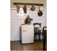 FRIDGE RETRO 107L - Frigorífico De Estilo Retro Blanco Roto & Madera