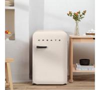 FRIDGE RETRO 107L - Frigorífico De Estilo Retro Blanco Roto & Negro