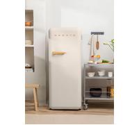 FRIDGE RETRO 281L - Frigorífico De Estilo Retro Blanco Roto & Madera