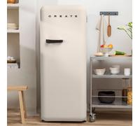 FRIDGE RETRO 281L - Frigorífico De Estilo Retro Blanco Roto & Negro