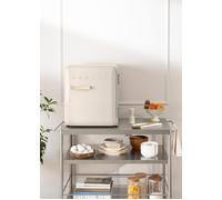 FRIDGE RETRO 48L - Frigorífico De Estilo Retro Blanco Roto & Arena