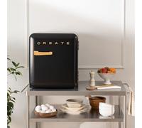 FRIDGE RETRO 48L - Frigorífico De Estilo Retro Negro & Madera