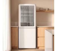 FRIDGE RETRO KNOCK KNOCK 401L - Frigorífico Combi No Frost 401L Con Ventana De Visualización De Estilo Retro Blanco