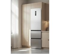 FRIDGE STUDIO COMBI PRO FLEX 401 - Frigorífico Estilo Italian 401L Con Perfect Fit, Space Pro Y Care+ Acero Inoxidable