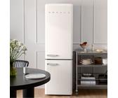 FRIDGE STYLANCE 244L - Frigorífico Combi De Estilo Retro Blanco Roto & Plata