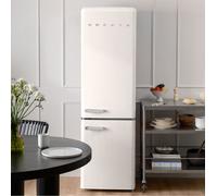 FRIDGE STYLANCE 244L - Frigorífico Combi De Estilo Retro Blanco Roto & Plata