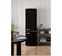 FRIDGE STYLANCE 244L - Frigorífico Combi De Estilo Retro Negro Mate & Plata