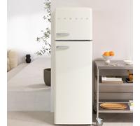FRIDGE STYLANCE TOP 246L - Frigorífico Combi De Estilo Retro Blanco Roto & Plata