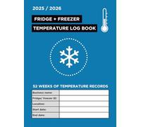 Fridge Temperature Record Log Book | A4 | Fridge and Freezer temperature records | Food Hygiene & Safety