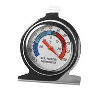 Fridge Thermometer - Standing Temperature Meter | Stainless Steel Gauge - Easy to Read Display for Accurate Temperature Monitoring, Ideal for Fridge Freezer Kitchen & Food Safety Use