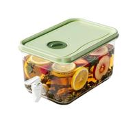 Fridge Water Dispenser with Spigot - 5L Leak Proof Beverage Container | Transparent Beverage Container with Easy Pour Faucet for Water Juice Iced Tea Refrigerator Home Parties and Camping
