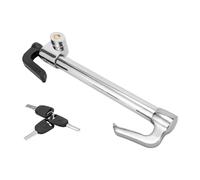 Fridgestea Candado antirrobo para volante con gancho retráctil, reforzado con 3 llaves, inmovilizador universal, bloqueo de embrague para coche/vehículos familiares, color plateado