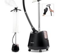 Fridja f1200 Clothes Steamer Pro, Vaporizador Vertical de Ropa 2200W para Trajes, Vestidos, Prendas Delicadas y Cortinas, 47 g/min, Depósito 3 L, Listo en 35 Segundos, Hogar, Tienda y Eventos