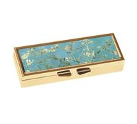 Fridolin 19981 Pastillero con espejo, compartimento para pastillas de 7 días, Vincent van Gogh - Flor de almendro