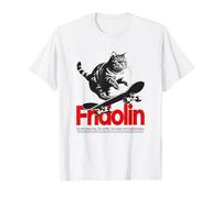 FRIDOLIN - hermoso nombre de niño con gato y monopatín Camiseta