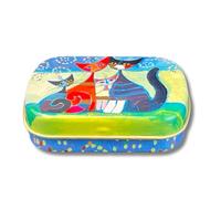 Fridolin - Pastillero de metal para caramelos, diseño de Rosina Wachtmeister, Momenti di felicità - Dimensiones: 6,3 x 1,8 x 5,2 cm