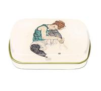 FridolinEdition - Pastillero (metal, 6,0 x 1,8 x 5,0 cm), diseño de mujer sentada