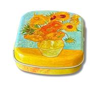 FridolinEdition - Pastillero (metal, diseño de girasoles, 6,0 x 1,8 x 5,0 cm)