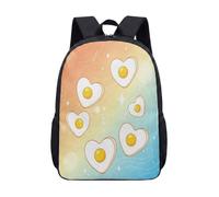Fried Egg & Clouds - Mochila de 17 pulgadas con estampado de dibujos animados para la escuela, niños y adolescentes, bolsa geométrica para laptop, 08., L, Minimalista