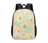 Fried Egg & Clouds - Mochila de 17 pulgadas con estampado de dibujos animados para la escuela, niños y adolescentes, bolsa geométrica para laptop, 05., L, Minimalista