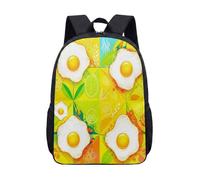 Fried Egg & Clouds - Mochila de 17 pulgadas con estampado de dibujos animados para la escuela, niños y adolescentes, bolsa geométrica para laptop, 09., L, Minimalista