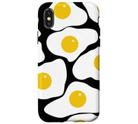 Fried Egg Pattern Sunny Side Up Breakfast Food Funny Design Carcasa para iPhone X/XS